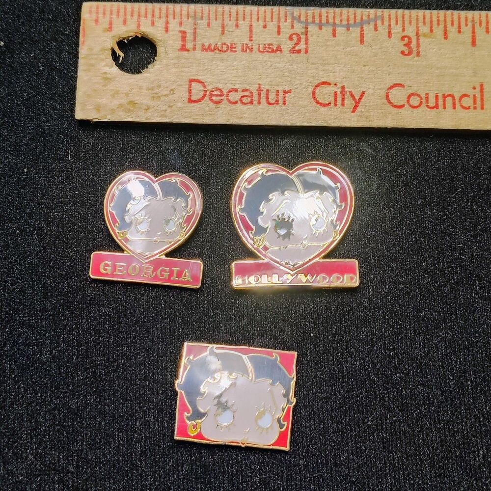 Vtg 90s PINNACLE DESIGNS Enamel Pin Magnet Pendant Salesman Samples Betty Boop
